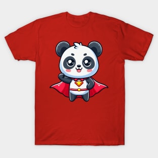 Cute panda wearing a superhero costume T-Shirt